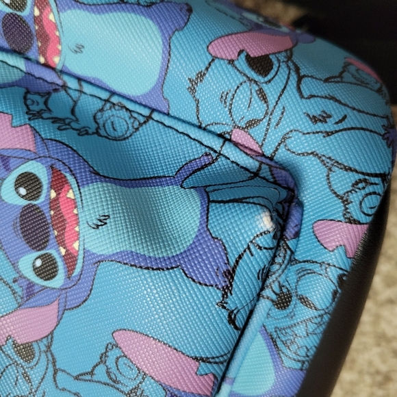 Disney Stitch Mini Backpack Bioworld Blue Handbag Purse 11"x9" Small LILO and - Picture 12 of 14